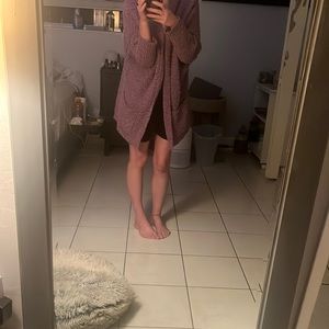 Purple popcorn Duster with pockets